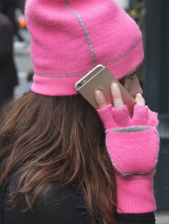 white and warren hat and glove