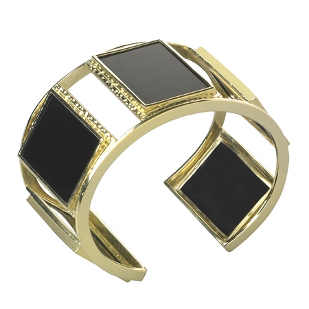 Armonk_Jolie B. Ray EMERALD SET STONE CUFF IN BLACK ONYX - What To Do