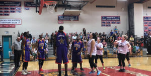 Harlem Wizards AT BHHS a teacher takes a foul shot Best Fall Benefits