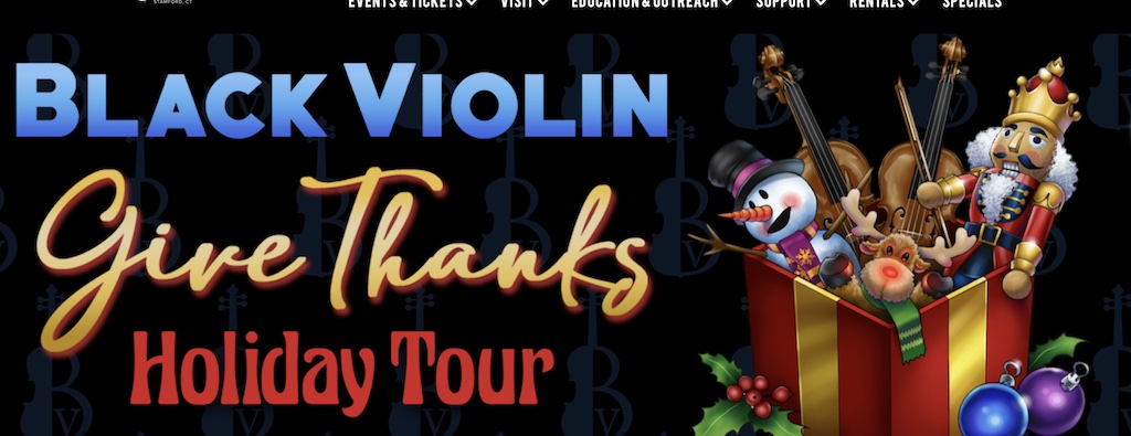 Black Violin is lead by classically trained string players Wil B. (viola) and Kev Marcus (violin). Joining them onstage are DJ SPS and drummer Nat Stokes. The band’s Give Thanks Tour employs playful story telling, whimsical string melodies, and hard-hitting beats to highlight the unifying pillars of the holiday season: Giving back to others and being wholeheartedly thankful. Fans can expect to dance along to hits from the band’s Grammy Nominated Take the Stairs album as well as holiday favorites from their Give Thanks album.